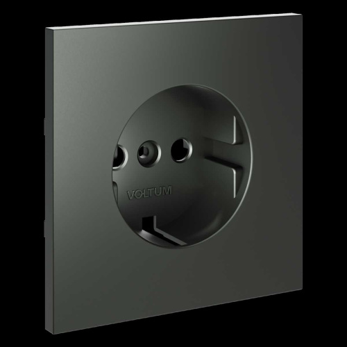 Накладка для розетки с заземлением S70 (титан) Voltum VLS000606 Накладка для розетки с заземлением S70 (титан) Voltum VLS000606