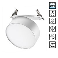 358752 SPOT NT21 525 белый Светильник встраиваемый светодиодный IP20 LED 24W 4000K 2100Лм 100-265V PROMETA
