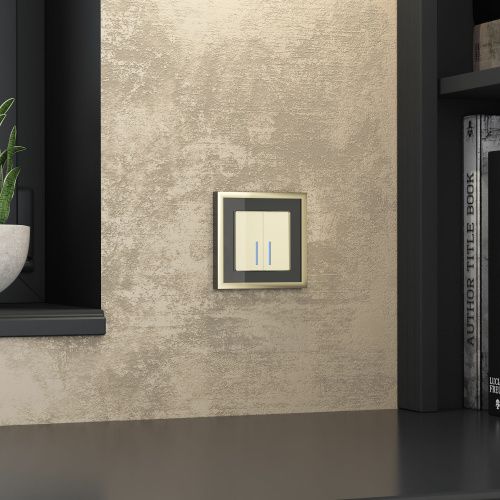 Рамка из металла на 1 пост Baguette черный/латунь W0012852 фото 3