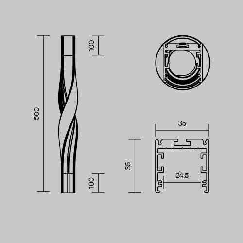 Профиль Led Strip ALM-3535R-B-T-180°-0.5M фото 3 Профиль Led Strip ALM-3535R-B-T-180°-0.5M фото 3