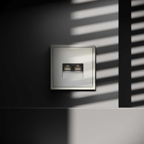 Розетка компьютерная встраиваемая Voltum S70 двойная RJ45+RJ45 кат.6, (шелк) VLS060204 фото 7