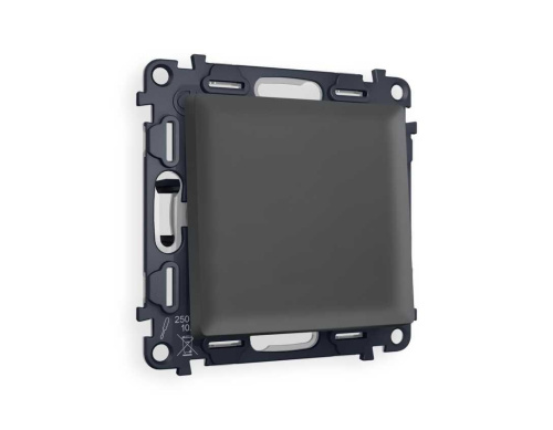 Комплект механизма 1-кл выключателя AMBRELLA VOLT ALFA Графит мягкое касание QUANT (AP9010, VM101) MA901010