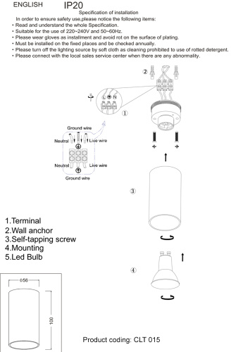 Светильник потолочный Crystal Lux CLT 015C WH фото 2