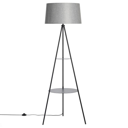 Citilux Рейнер CL806022 Торшер чёрный со столиком и серым абажуром фото 3 Citilux Рейнер CL806022 Торшер чёрный со столиком и серым абажуром фото 3