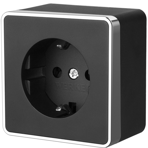 Розетка с заземлением Gallant черный/хром W5071035 Розетка с заземлением Gallant черный/хром W5071035