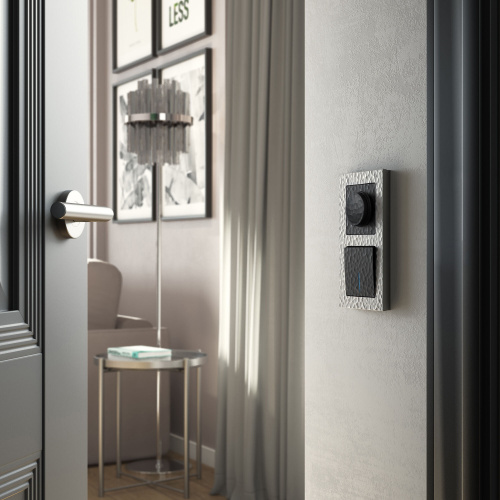 Выключатель одноклавишный с подсветкой (Hammar черный) W1210108 фото 3