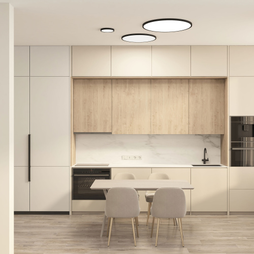 DK6520-BK Накладной светильник THIN, IP40, 18W, 3000K/4000K/6500K, переключатель цветовой температуры на корпусе, черный, полимер фото 2