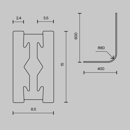 Комплектующие для систем освещения с токоведущими элементами Technical TRX154-RC80-B фото 4