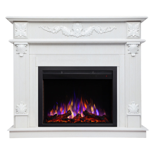 Электрокамин RealFlame Philadelphia 25,5/26 WT белое золото с очагом Saphir 25,5 фото 2