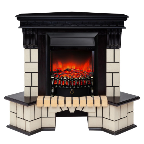 Электрокамин RealFlame Stone Corner STD AO античный дуб с очагом Fobos Lux Black Электрокамин RealFlame Stone Corner STD AO античный дуб с очагом Fobos Lux Black