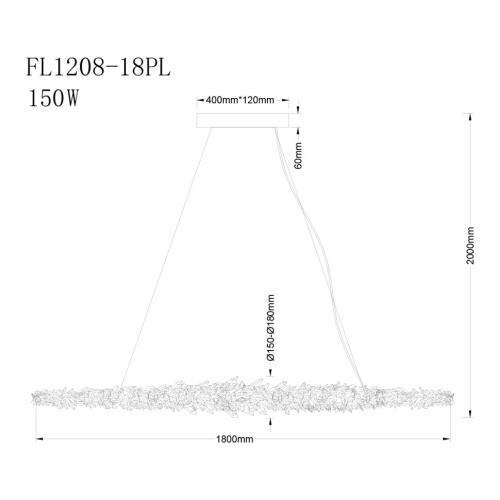 Подвесная люстра Stellary FL1208-18PL фото 2 Подвесная люстра Stellary FL1208-18PL фото 2