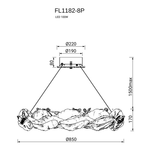 Люстра подвесная Felicity Gold FL1182-8P фото 8