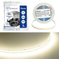 Светодиодная LED лента Feron LS503 240SMD(2835)/м 22Вт/м 24V 5000*10*1.22мм 4000К, IP20