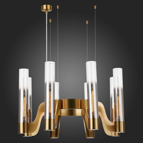 SL1235.303.08 Люстра подвесная ST-Luce Латунь/Хром, Прозрачный E27 8*40W ETTORE фото 6