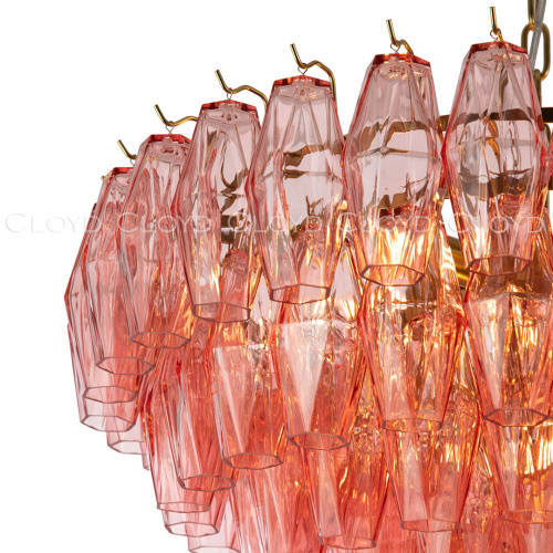 Люстра Cloyd CALCUTTA C6 / Ø60 см - латунь - розов.стекло (арт.11684) фото 4 Люстра Cloyd CALCUTTA C6 / Ø60 см - латунь - розов.стекло (арт.11684) фото 4