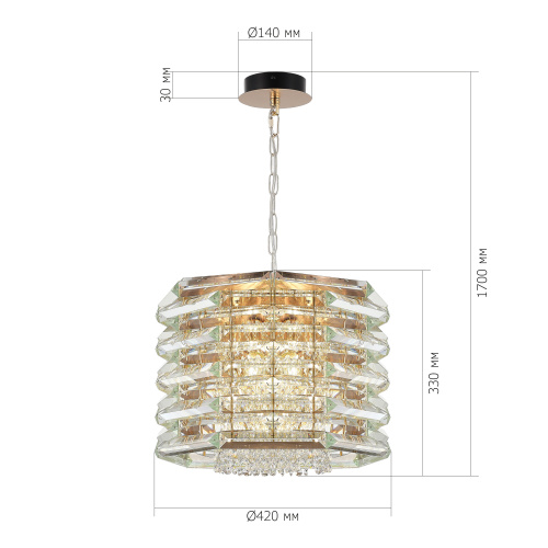 SL6137.203.08 Светильник подвесной ST-Luce медь/прозрачный E14 8*40W STROZZI фото 2