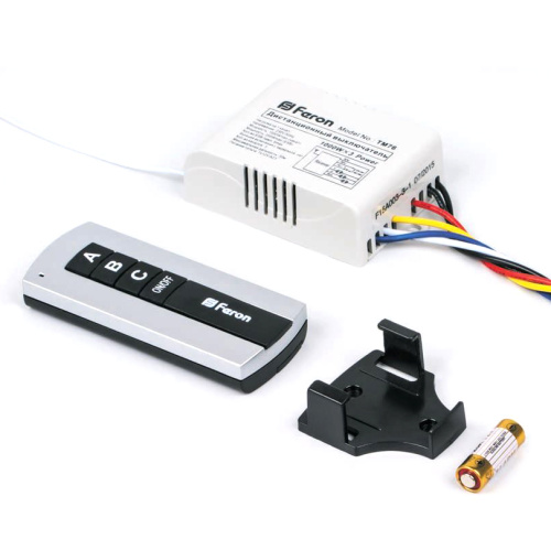 Выключатель дистанционный 230V 1000W 3-хканальный 30м с пультом управления, TM76 фото 3