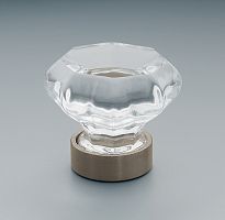 Ручка-кнопка Traditional Glass d.3.2 Satin Nickel