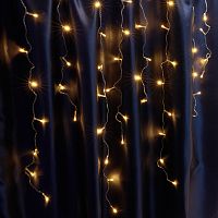 Светодиодная гирлянда Feron CL22 бахрома, статичная,  4,5м*0,8м + 3м 230V желтый c питанием от сети, белый шнур