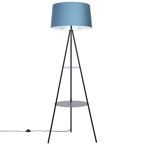 Citilux Рейнер CL806023 Торшер чёрный со столиком и синим абажуром фото 2 Citilux Рейнер CL806023 Торшер чёрный со столиком и синим абажуром фото 2