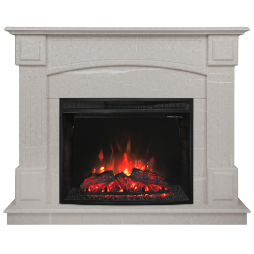 Электрокамин RealFlame Carolina 24/25,5 WT мрамор серый с очагом Evrika 25,5 LED Электрокамин RealFlame Carolina 24/25,5 WT мрамор серый с очагом Evrika 25,5 LED