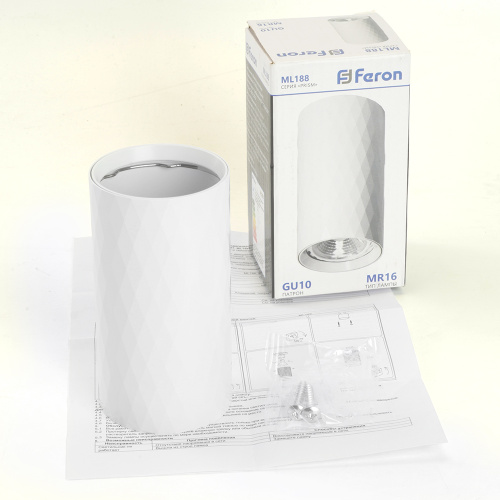 Светильник потолочный Feron ML188 Barrel PRISM MR16 GU10 35W 230V, белый фото 9