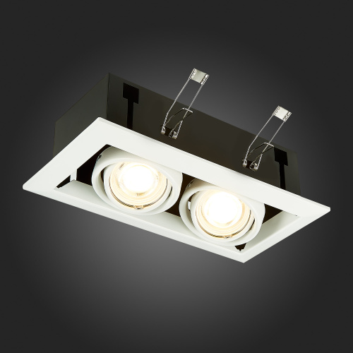 ST250.558.02 Св-к встр. Черный, Белый GU10 2*50W  IP20 L245xW126xH70 220V Без ламп Встраиваемые светильники фото 2
