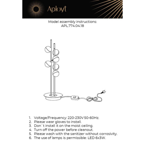 Настольная лампа APL.774.04.18 фото 7