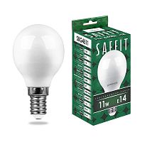 Лампа светодиодная SAFFIT SBG4511 Шарик E14 11W 230V 6400K