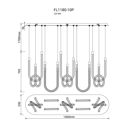 Люстра подвесная Levita FL1180-10P фото 2