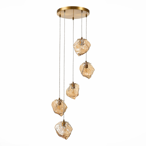 SL1175.303.05 Светильник подвесной ST-Luce Латунь/Янтарный E14 5*40W PORTICI фото 5