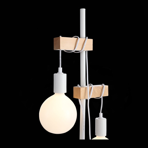 SL1142.505.01 Светильник напольный Белый, Светлое дерево E27 2*60W BAGETTI фото 5