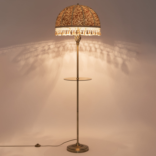 Citilux Базель CL407935T Торшер бронза со столиком и абажуром Вышивка фото 4 Citilux Базель CL407935T Торшер бронза со столиком и абажуром Вышивка фото 4