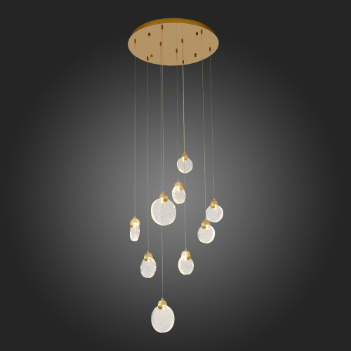 SL6104.203.09 Светильник подвесной ST-Luce Золотистый/Прозрачный,С пузырьками воздуха LED 9*3W 3000K MONTECELIO фото 6