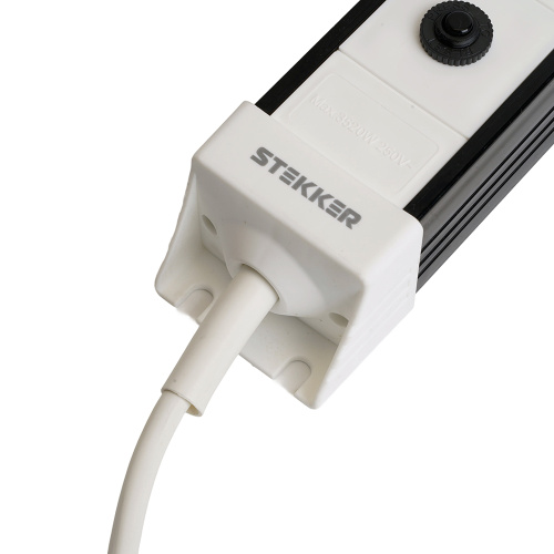 Сетевой фильтр 4-местный с/з STEKKER 3x1мм2, 5 м, 250В, 16А, серия Techno, HM22-41-05, белый фото 7
