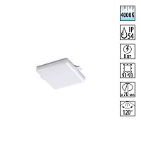 358679 SPOT NT21 590 белый Светильник встраиваемый влагозащищенный IP54 LED 4000K 8W 100-240V PANDORA
