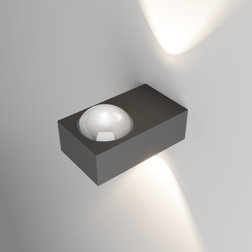 Уличный настенный светильник со светодиодами Lenses серый 35191/W фото 3