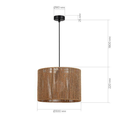 SLE6024-603-01 Светильник подвесной бежевый/черный E27 1*40W ETTAN фото 2