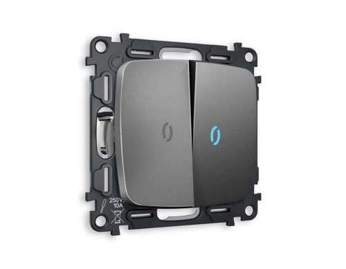 Комплект механизма 2-кл выключателя AMBRELLA VOLT с подсветкой 10000K OMEGA Антрацит серый QUANT (OP6540, VM115, G17B) MO654020 Комплект механизма 2-кл выключателя AMBRELLA VOLT с подсветкой 10000K OMEGA Антрацит серый QUANT (OP6540, VM115, G17B) MO654020