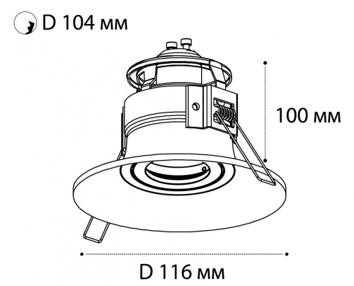 IT07-7012 white светильник встраиваемый поворотный фото 2