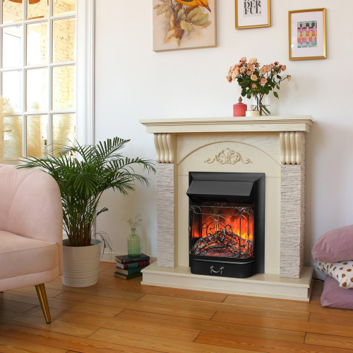 Каминокомплект CORFINO/МИЛАН Слоновая кость с очагом Электроочаг MAJESTIC LUX/МАДЖЕСТИК фото 5