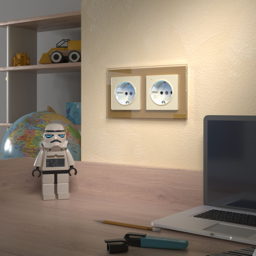 Розетка с подсветкой (слоновая кость) W1171403 фото 5