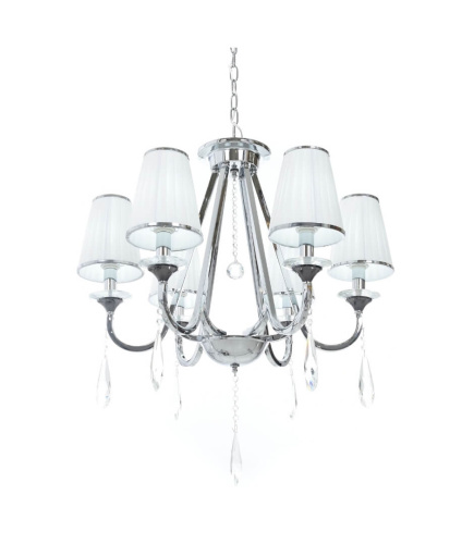 Хрустальная подвесная люстра Lumina Deco Milesia LDP 8926-6 WT+CHR Хрустальная подвесная люстра Lumina Deco Milesia LDP 8926-6 WT+CHR