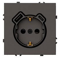 Розетка 1-местная з/ш с/з 16А + USB + Type C (механизм), STEKKER, 250В, 20W, серия Эмили, RST16-5119-09, антрацит, soft touch