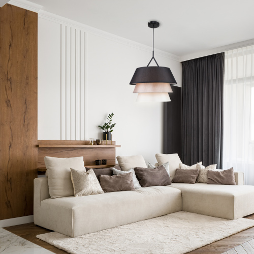 Подвесной светильник Escada 10187/3S E27*60W Black/Beige/White фото 2 Подвесной светильник Escada 10187/3S E27*60W Black/Beige/White фото 2