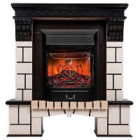Электрокамин RealFlame Stone AO античный дуб с очагом Majestic Lux Black