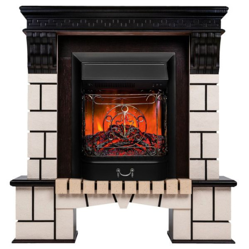 Электрокамин RealFlame Stone AO античный дуб с очагом Majestic Lux Black Электрокамин RealFlame Stone AO античный дуб с очагом Majestic Lux Black