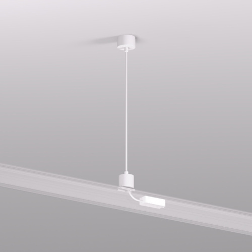 TR2124-WH Подвод питания для подвесного монтажа трека SMART BASE, АС 220-240V, IP20, 5м, белый, алюминий фото 3