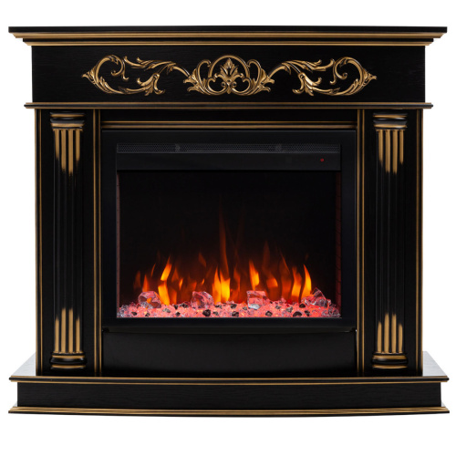 Электрокамин RealFlame Milano DN орех с золотом с очагом Saphir 25,5 фото 2 Электрокамин RealFlame Milano DN орех с золотом с очагом Saphir 25,5 фото 2