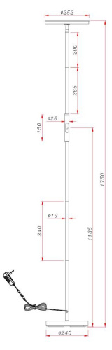 Торшер Arte Lamp Sceptrum A1822PN-1BK фото 7